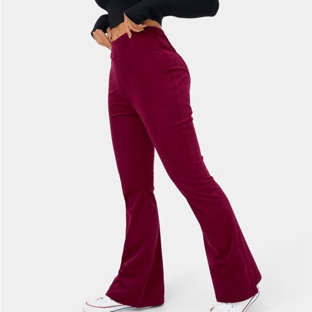 NWT HALARA Mid Rise Side Zip Corduroy Flared Pants